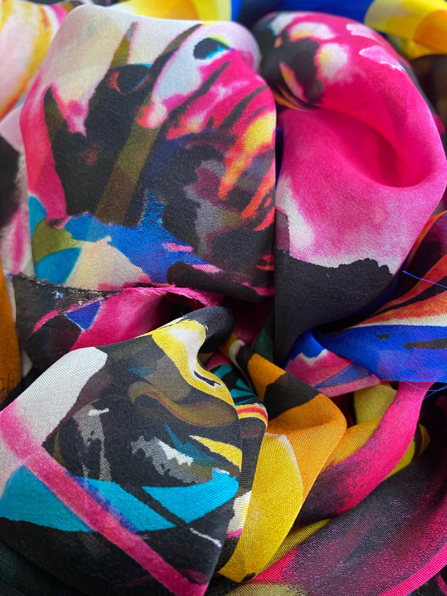 Vibrant Tropical Print Scarf | Qonjo Silks Vibrant Tropical Print Scarf | Qonjo Silks